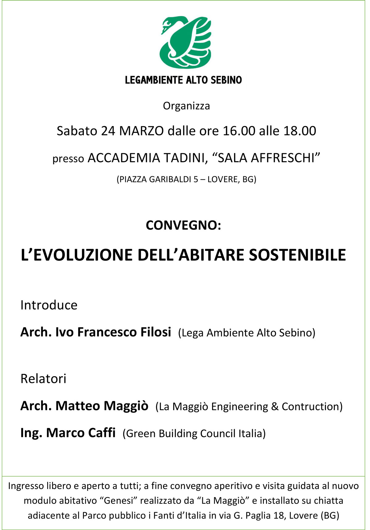 CONVEGNO: l'evoluzione dell’abitare sostenibile